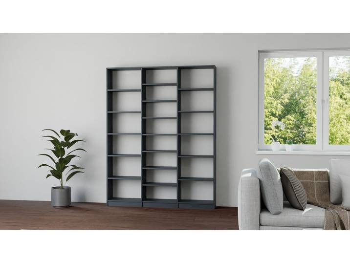 Klassisches Bücherregal nach Maß Premium Dekore Schwarz
