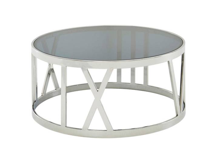 Mid.you Couchtisch, Silberfarben, Glas, rund, rund, 60x30x60 cm, Wohnzimmer, Wohnzimmertische, Couchtische, Couchtische rund