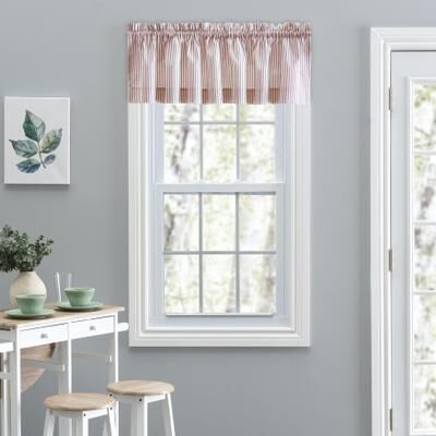 Plaza Stripe Tailored Valance by Plaza Stripe in Brick
