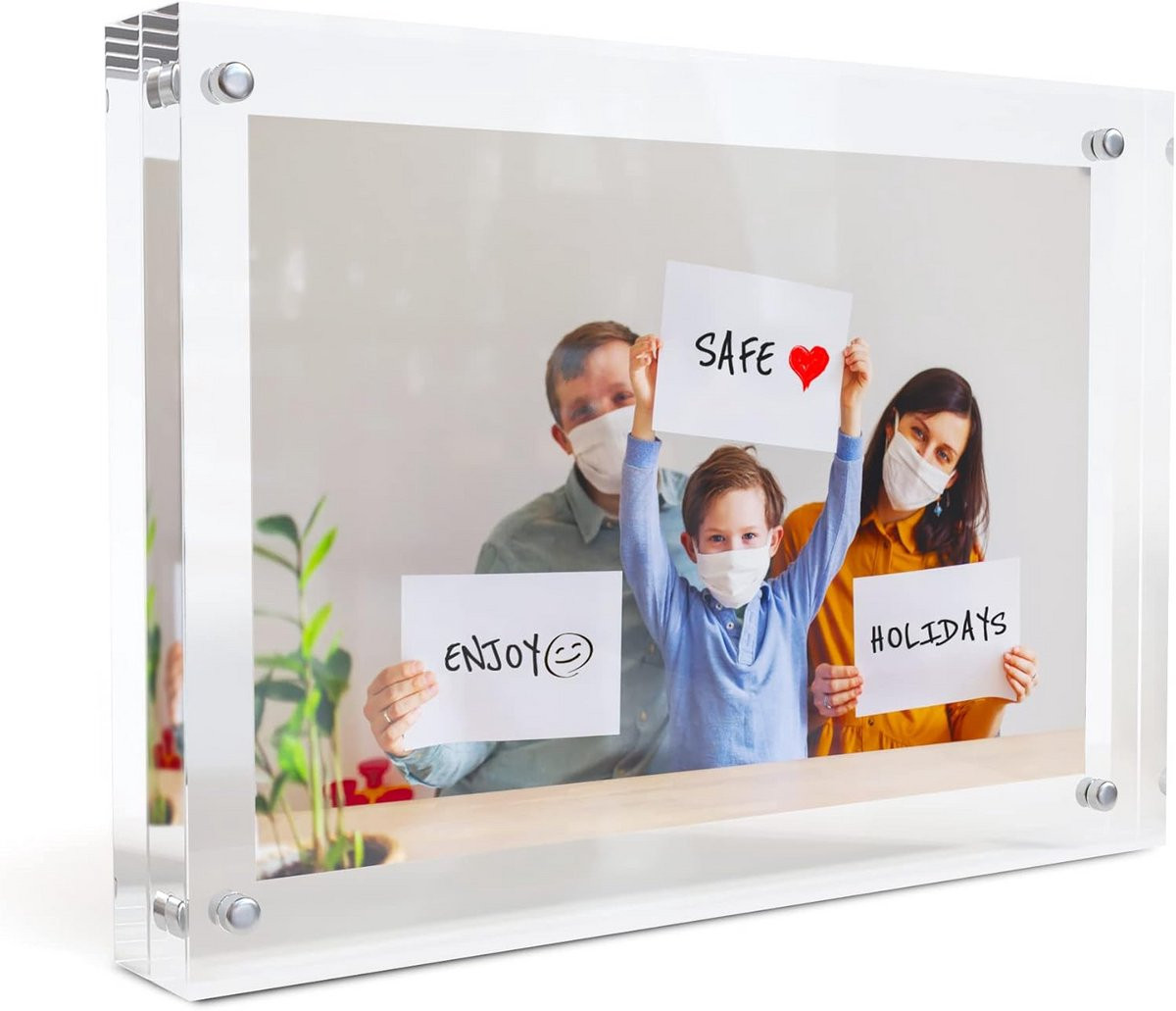 Dubbelzijdige Acryl Fotolijst 5x7 met Magnetische Sluiting voor Tafeldecoratie