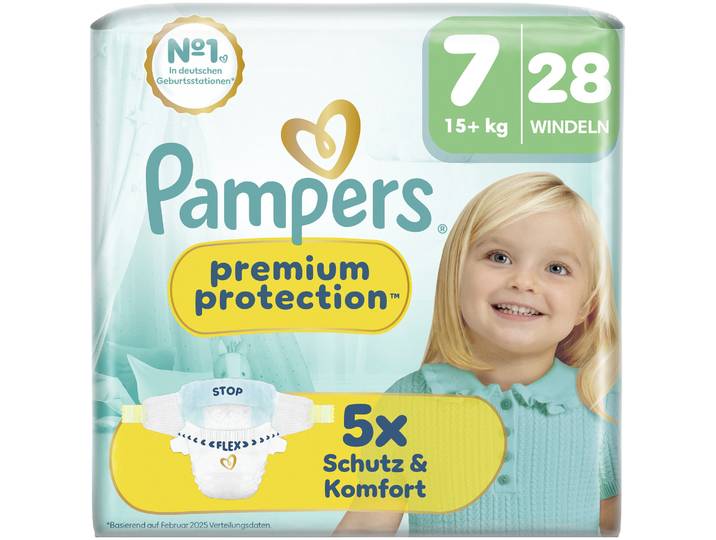 Pampers Premium Protection Windeln Gr.7 Extra Large 15+kg 28 Stück