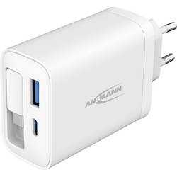 Ansmann 230PD USB Ladegerät 30 W 1x USB-A, 2x USB-C® USB PD Weiß mobil aufwickelbares USB-C®-Kabel 1001-0186