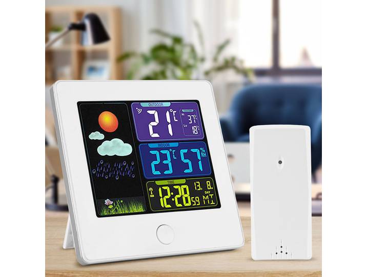 Funk-Wetterstation mit Aussensensor, Thermometer/Hygrometer & Wecker