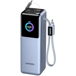 Ugreen Fast Charging Powerbank (25000 mAh, 200 W, 92.50 Wh), Powerbank, Grau, Silber