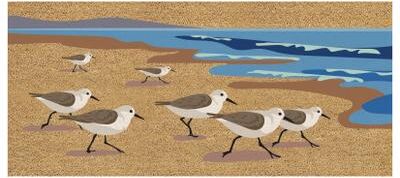 Evergreen "Sandpipers Flocked Coir Sassafras Switch Door Mat - 22"" x 10"""