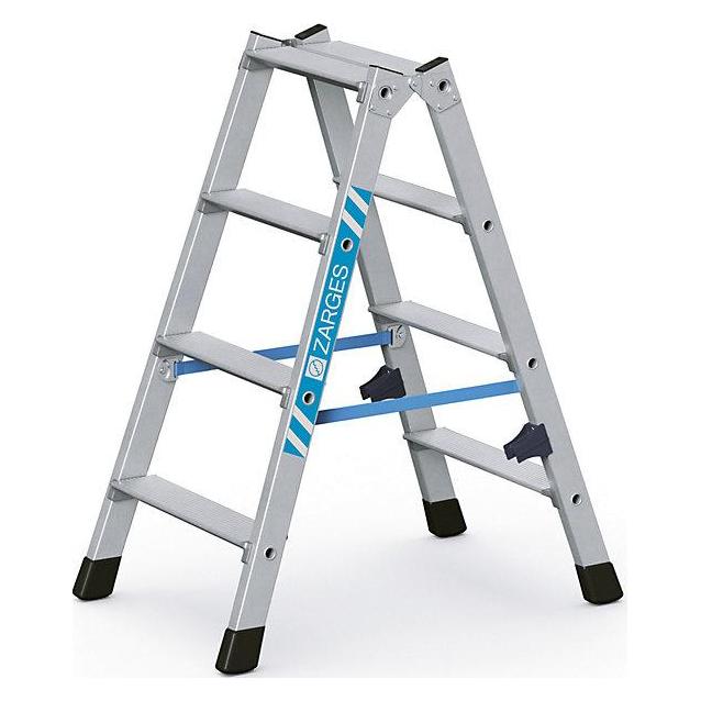 Zarges Stufen-Stehleiter aus Alu, beidseitig begehbar (Stehleiter, 91 cm) (230602)