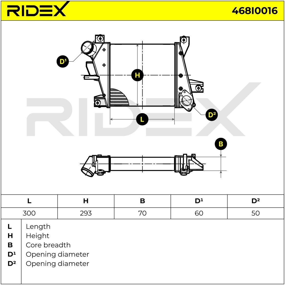 RIDEX 468I0016 Intercooler