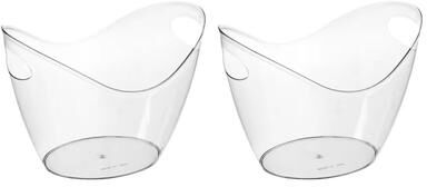 Inspired Finds Elegant Transparent Acrylic Ice Bucket Wine And Beverage Cooler For Parties 2pcs