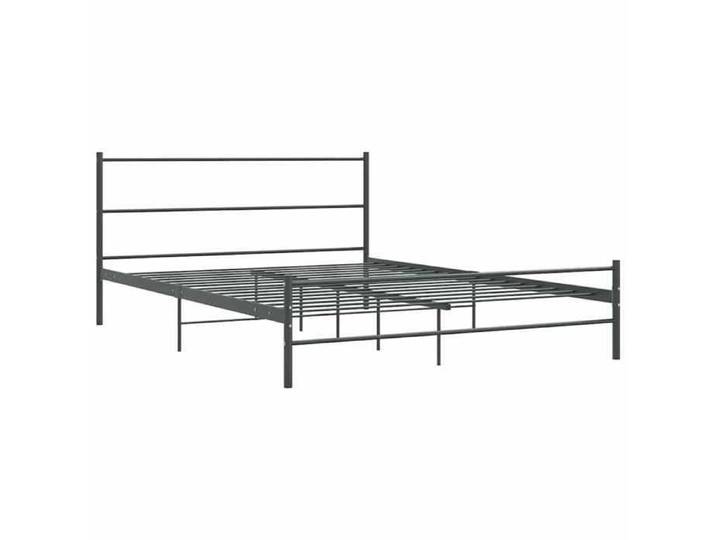 @FRENCH Cadre de lit adulte - Structure de lit 2 personnes - gris métal 140x200cm 6681307