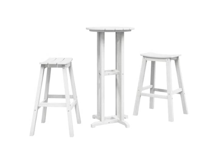 Makastle Garten-Bar-Set Weiß 55 x 55 x 107 cm 30,26 kg Minimalistisch Montage erforderlich Rund