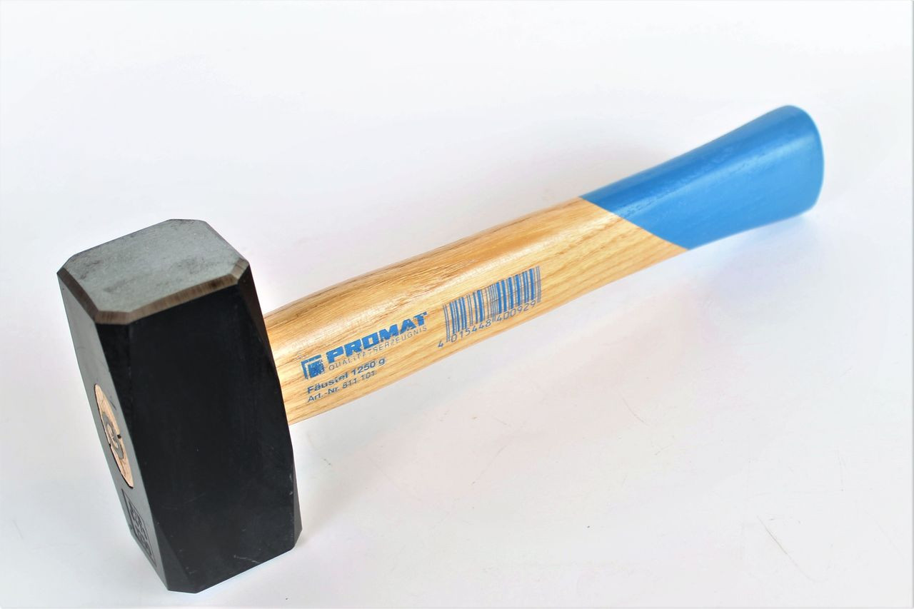 PROMAT Hamer set 1250g met esdoornhouten handvat conform DIN6475