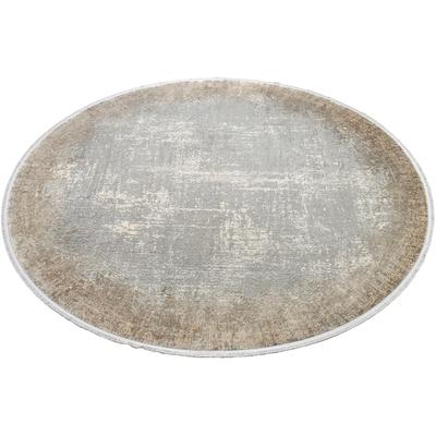 Teppich WK WOHNEN "BORDER", braun (cappuccino), H:8mm Ø:200cm, Polyacryl, Viskose, Teppiche, Teppich, hochwertiger Viskoseanteil, samtweiche Oberfläche mit 3 D Effekt