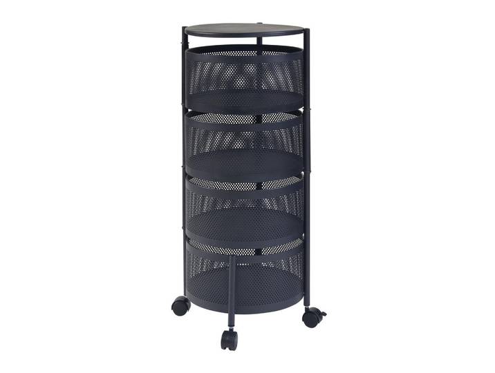 [en.casa] Rollwagen Steigen, Schwarz, Metall, 4 Fächer, Rollen, 33x74.5x33 cm, Esszimmer, Servierwagen