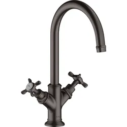 hansgrohe AXOR Montreux Zweigriff Waschtischarmatur 210, ohne Ablaufgarnitur, 16506340, Farbe: Brushed Black Chrome