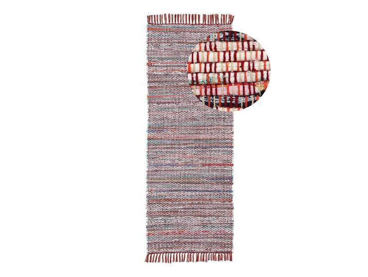 Tapis de couloir Kelim Chindi 75 x 200cm Rouge/Rouge