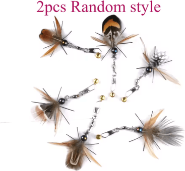 Inspire Picks 3PCS 4PCS Cat Teaser Wand Refill Feather Insect Replacement Toy Set 2pcs Random Style