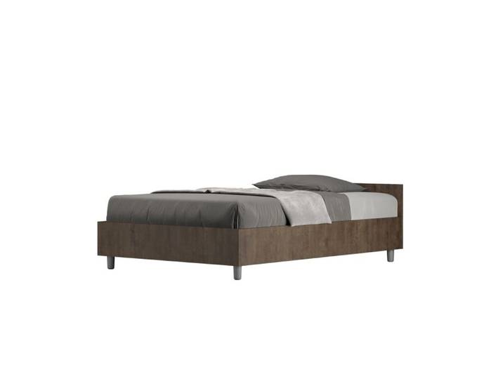 Lit 1 place et demi - ITYHOME - Nuamo - 120x200 - Noyer - Tête de lit