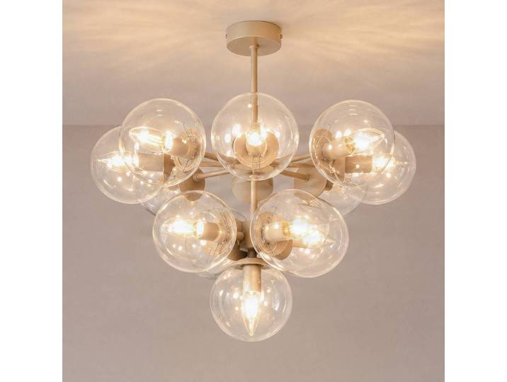Deckenlampe Zumba Domiluce, dimmbar, creme / amber, für Wohn- / Esszimmer, Metall, Modern, Deckenlampe
