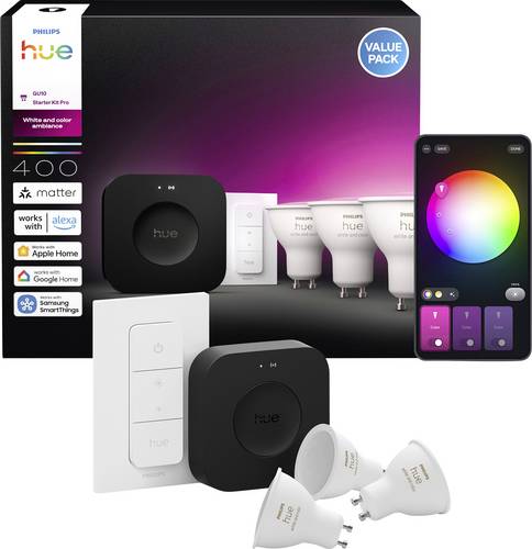 Philips LED-Leuchtmittel, LED-Dimmer 929003666513 EEK: E (A - G) Hue White & Col. Amb. GU10 GU10 4.2W