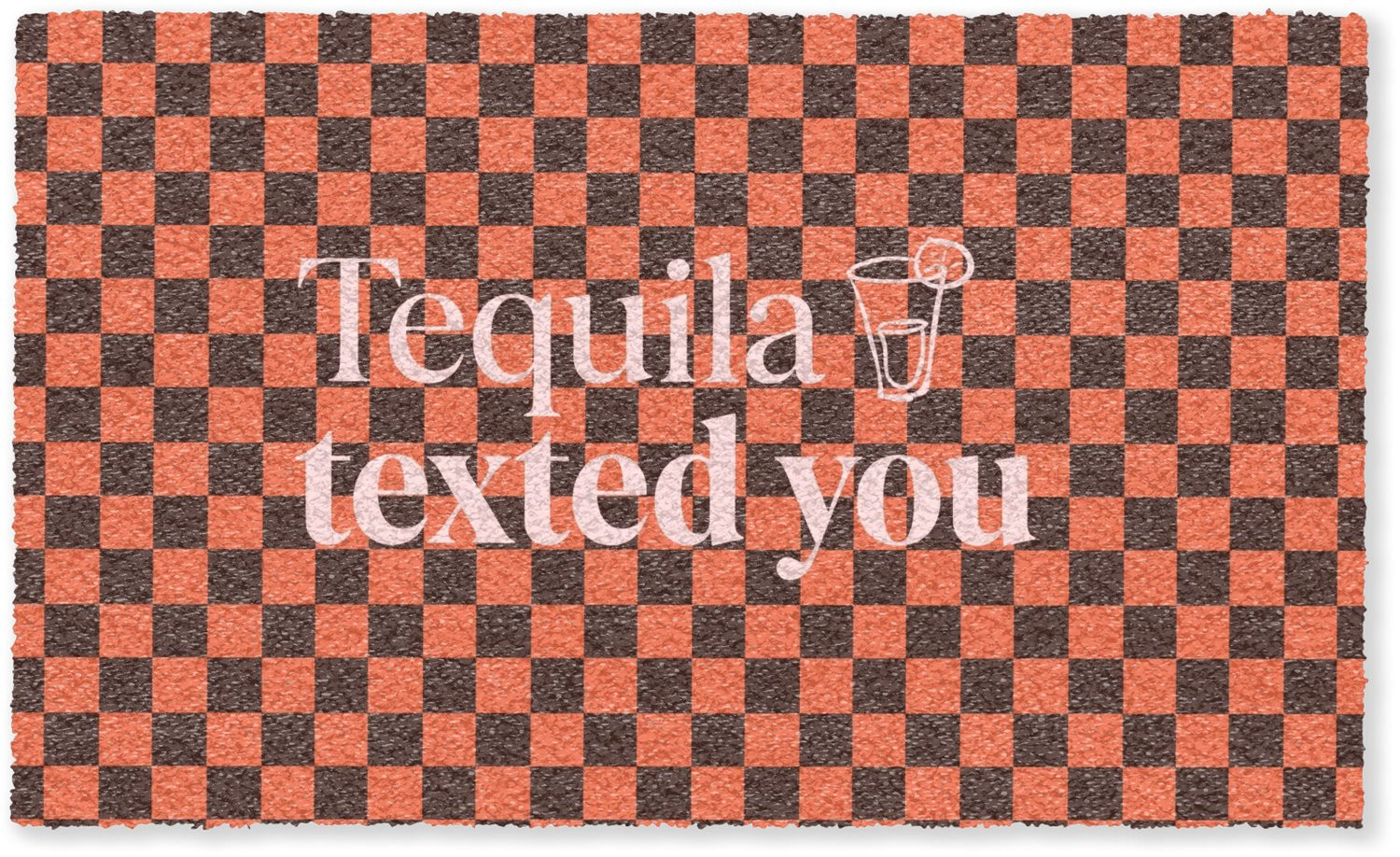 MuchoWow Deurmat Tequila Texted You - Oranje - Glas Motief - B/D: 150 x 90 cm