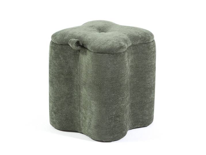 Pouf velours pailleté vert