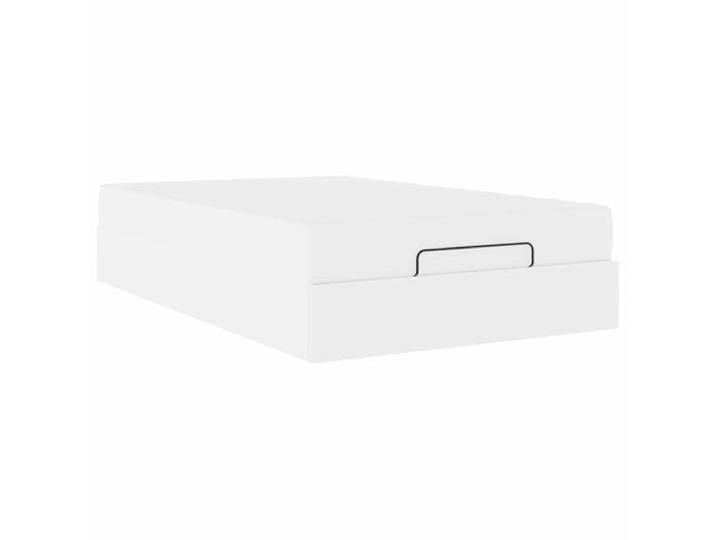 PUGYNBK Modernes Bett mit Schaumstoffmatratze, fester Lattenrost Holz- und Metallsockel, Aufbewahrung unter Bett, mattes Finish, minimalistischer Stil