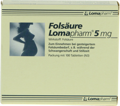 LOMAPHARM GmbH FOLSÄURE LOMAPHARM 5 mg Tabletten 100 St 01713357