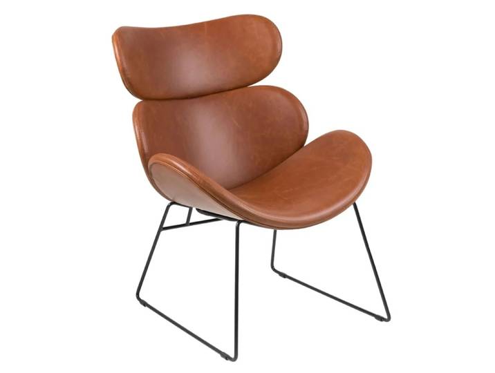 Design-Sessel VALETA aus Kunstleder, braun