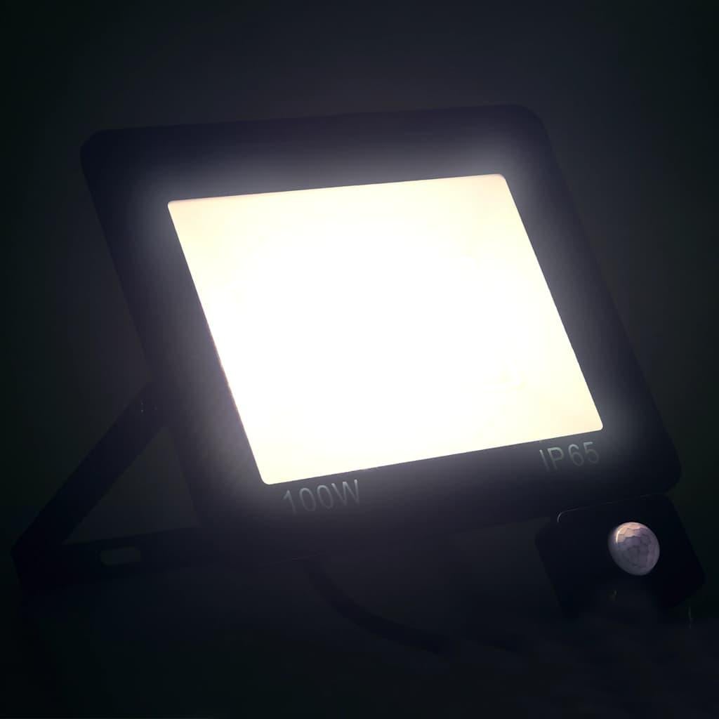 vidaXL LED-floodlight met sensor, 100W, koelwit