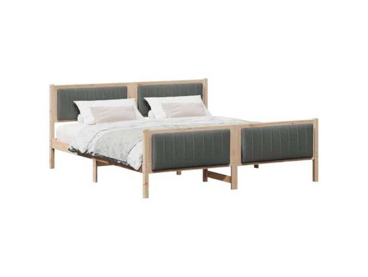 KTHLBRH Bettgestell aus Kiefernholz, 180 x 200 cm Plattform mit Kopfteil, modernes Design, Verwendung im Innenbereich, einfache Reinigung