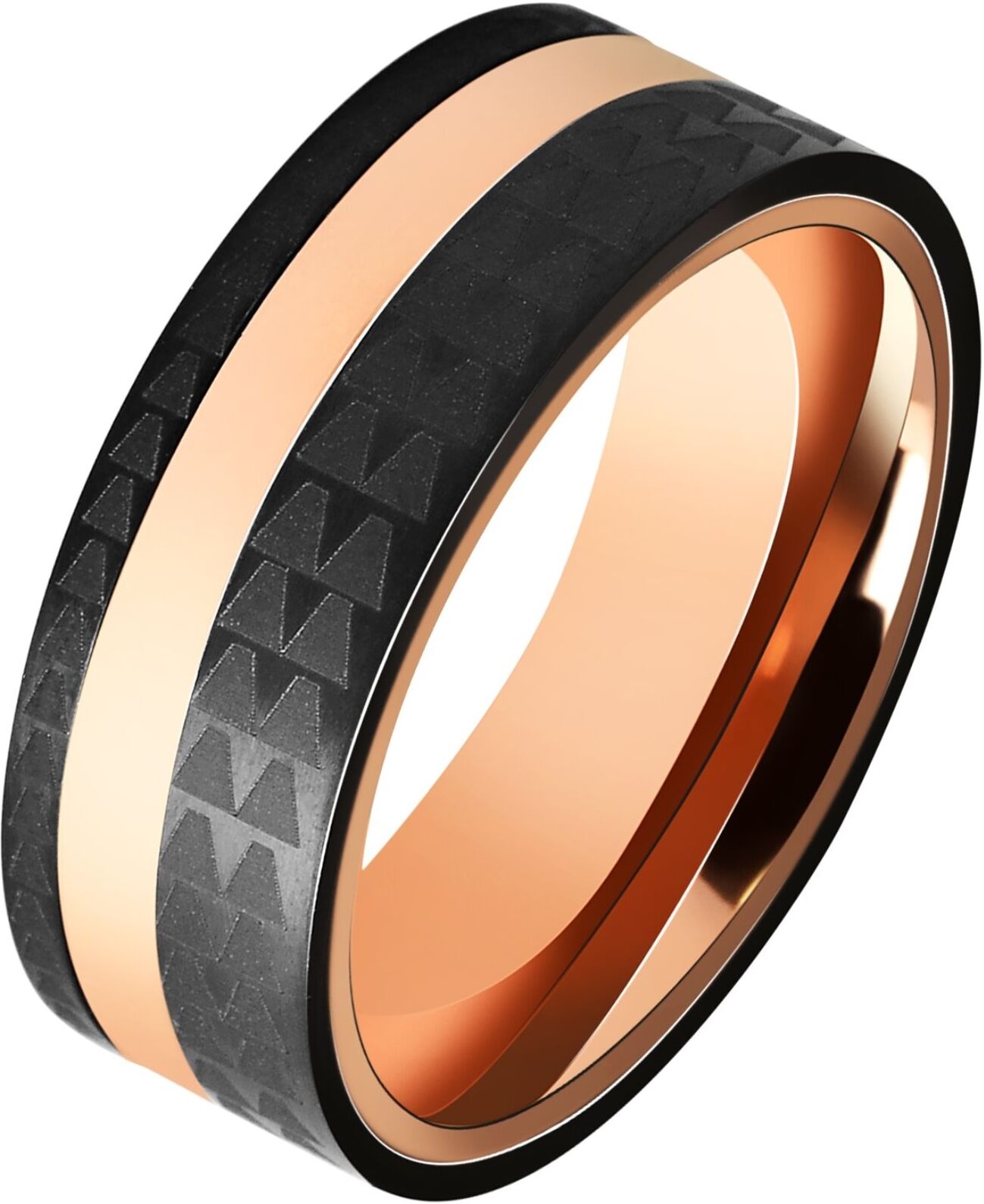 Partnerring AKZENT "Zdravko, hautverträglich" Gr. 62, rosa (roségoldfarbig), Fingerringe, Herren, 62, Edelstahl, Partnerring