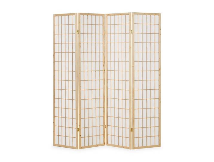 Homestyle4u Paravent Raumteiler Indoor Holz Trennwand Shoji Spanische Wand Sichtschutz (3-teilig), Braun, faltbar
