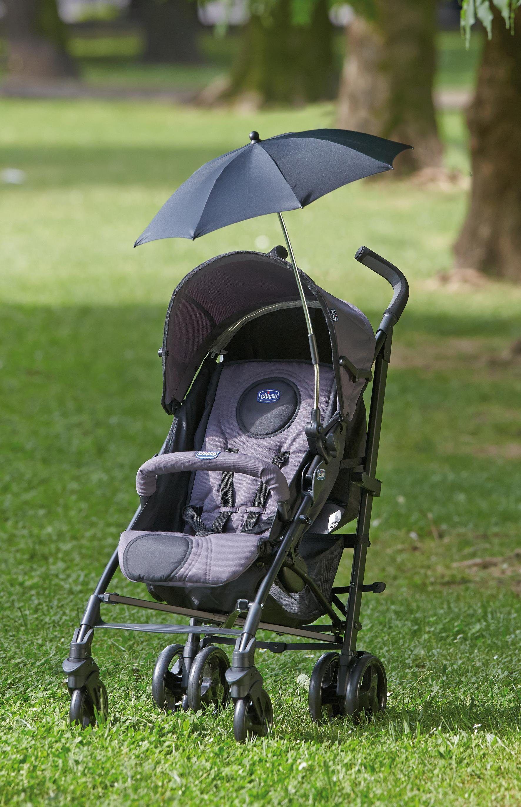 Kinderwagenschirm CHICCO "Sonnenschirm, Black", Baby, schwarz, Bezug: 100% Polyester, Regenschirme Kinderwagenschirm