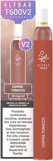 Elfbar Coffee Tobacco Elf Bar T600 V2 Pod Mod Usa E Getta - 600 Puffs