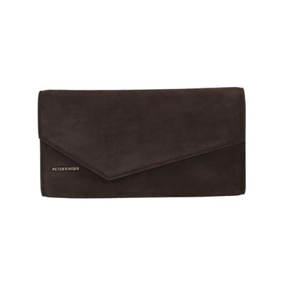 Clutch PETER KAISER "Peter Kaiser Taschen Veloursleder", Damen, Gr. onesize, braun (dunkelbraun), Veloursleder, Taschen