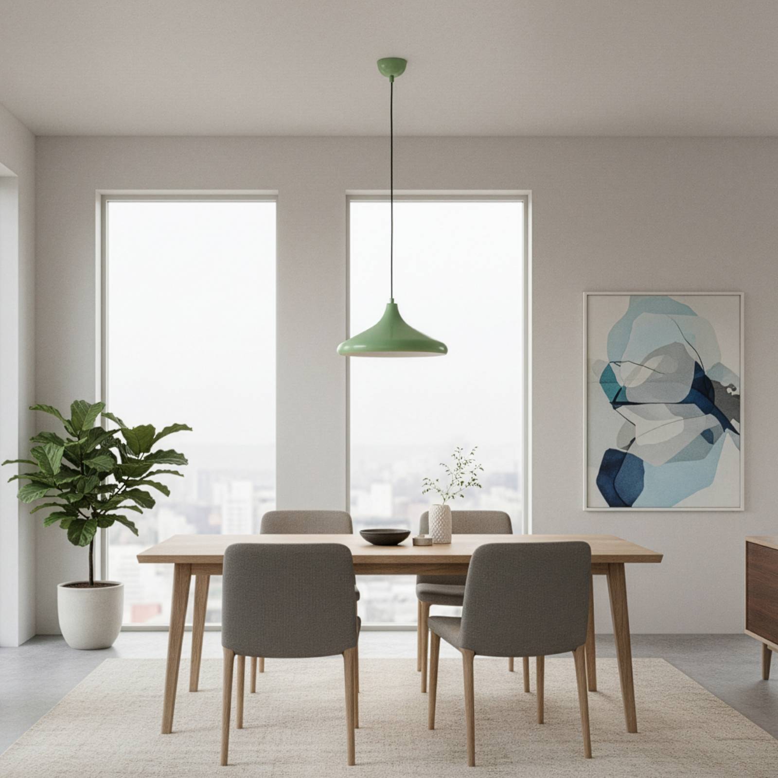 Hängelampe Eysan Opviq, dimmbar, grün, für Wohn- / Esszimmer, Metall, Skandinavisch, Pendelleuchte