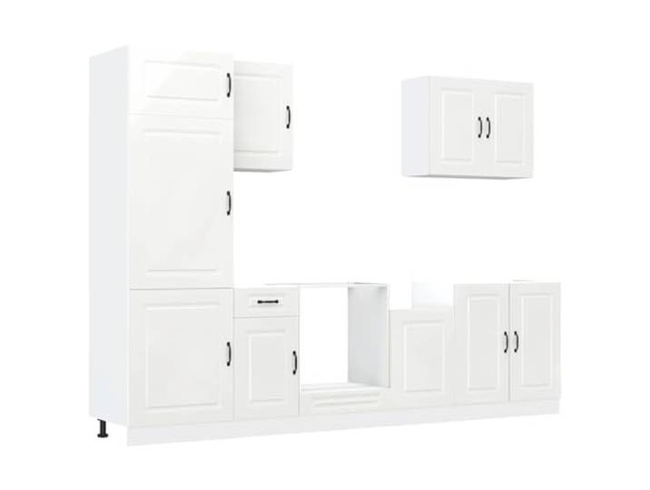 vidaXL 7-TLG. Küchenschrank-Set Kalmar Hochglanz-Weiß Holzwerkstoff