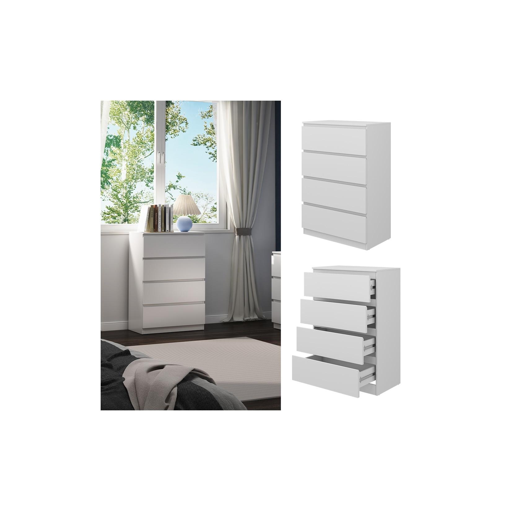 Vicco Kommode Calisto, Weiß 70 x 102 cm, mit 4 Schubfächer, Schrank, Wohnzimmer