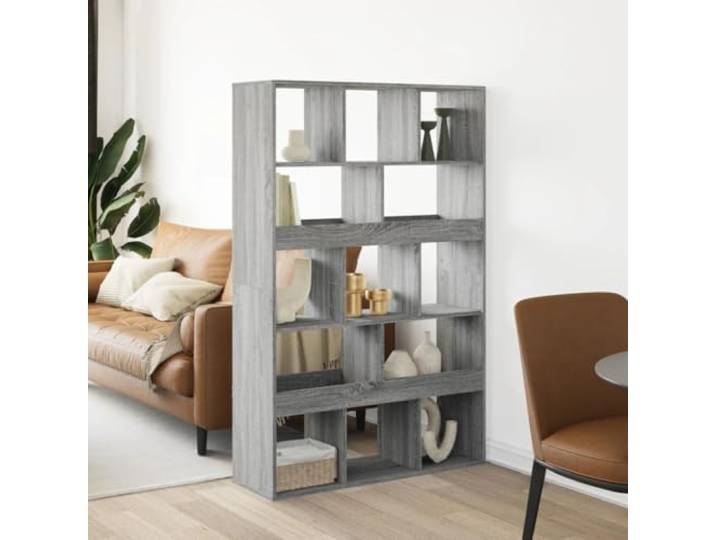 Raumteiler Grau Sonoma 100x33x156,5 cm Holzwerkstoff Regal mit 13 Fächern 13 Fächer, Holzwerkstoff, feuchtigkeitsresistent, pflegeleicht, vielseitig als Regal nutzbar