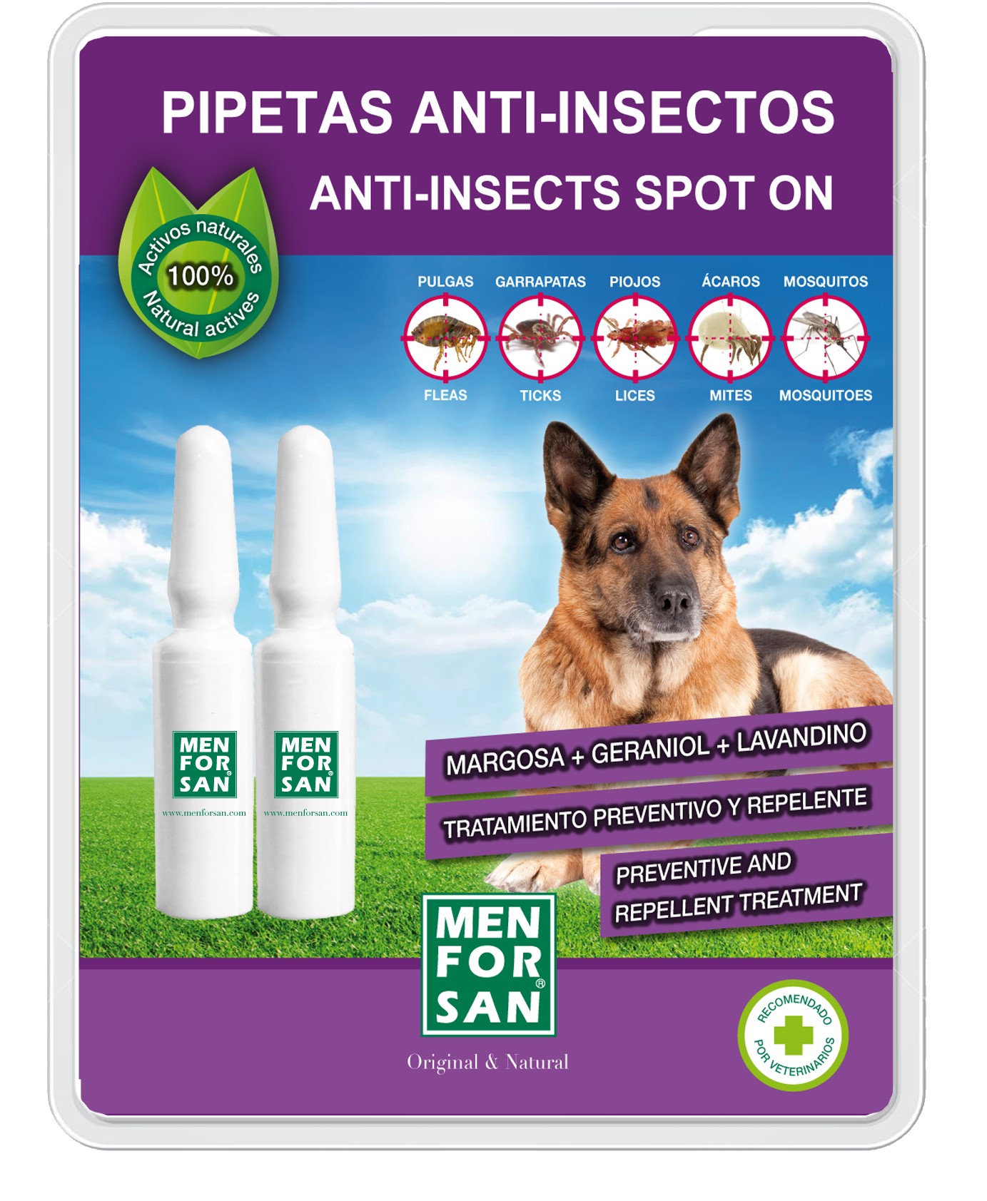 Men for San Anti-Insect Spot for Dogs 2x1,5mL