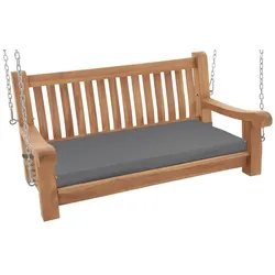 CLP Schaukelbank wetterfest Joyce mit Sitzkissen, robust massiv Teakholz, mit Armlehne und Ketten, Gartenbank für Terrasse und Balkon