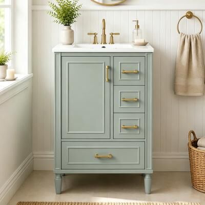 GREATPLANINC Bathroom Single Sink Vanity Cabinet