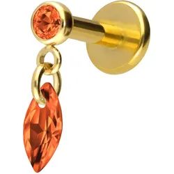 Titan Labret mit Innengewinde KRISTALLOVAL