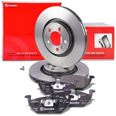 Brembo Bremsscheiben Coated+Bremsbeläge Vorne [Hersteller-Nr. 10697998] für Seat, Skoda, VW, Audi