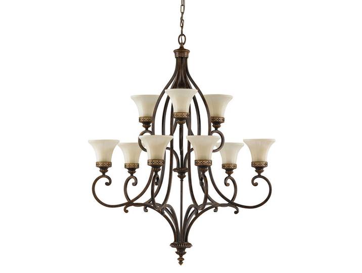 Elstead Lighting Kronleuchter Drawing Room, Braun, Metall, Glas, 129 cm, RoHS, Lampen & Leuchten, Innenbeleuchtung, Hängeleuchten, Kronleuchter