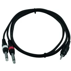 Kabel Verbindungskabel Kabel 3,5mm Klinke > 2x 6,35mm Klinke AC-35 1,5m