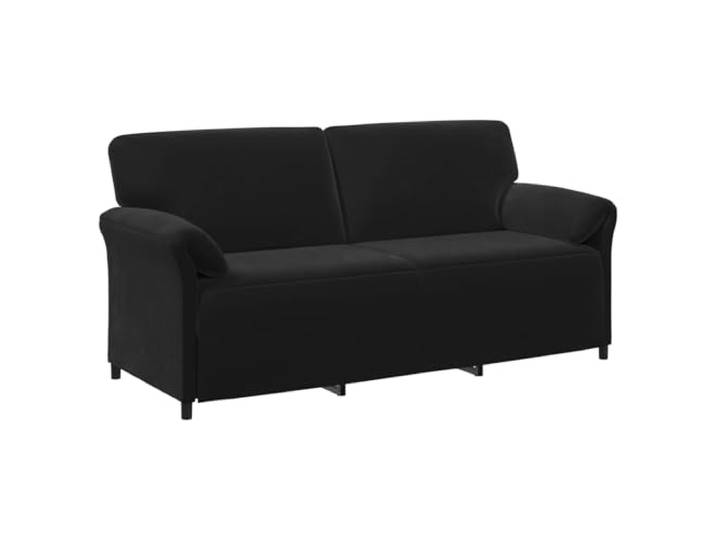 KKgypkn 3-Sitzer Samt Sofa Schwarz 198 cm Metallrahmen, Schaumpolster, geschwungene Armlehnen, pflegeleicht mit trockenem Tuch
