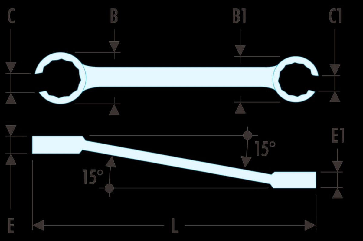 Facom Offener Doppelringschlüssel 9/16x5/8" (42.9/16X5/8)