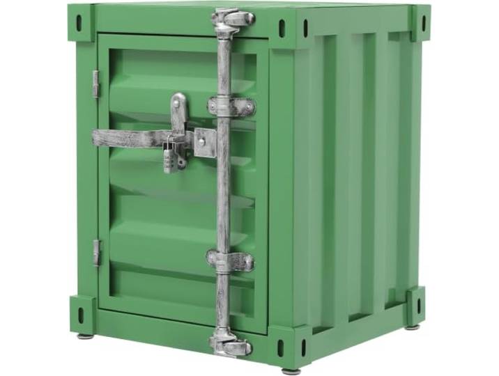 ZephPerton Nachttisch Mit Abschließbarer Schublade, Industrieller Nachttisch Aus Metall Mit Stauraum, Beistelltisch Mit Schrank Für Schlafzimmer, Wohnzimmer, Studentenwohnheim, Büro (schwarz) Green