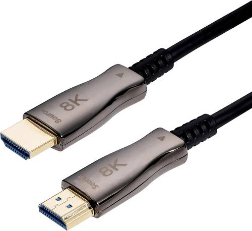 Value Anschlusskabel HDMI-A Stecker 10m Schwarz 14.99.3488 8K UHD, Aktiv mit Signalverstärkung, AOC (Aktives optisches Kabel)
